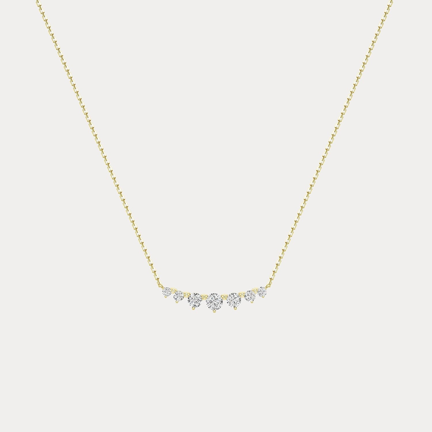 Lab-Grown Diamond Cluster Bar Necklace in 14K Solid Gold / Platinum - Necklaces