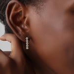 14K Gold Dangle Stud Earring With Lab Diamond - 