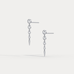 Graduated Bezel Set Lab - Grown Diamond Fringe Earrings in 14 Solid Gold/Platinum - Earrings