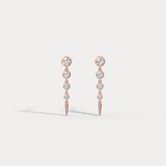 Graduated Bezel Set Lab - Grown Diamond Fringe Earrings in 14 Solid Gold/Platinum - Earrings