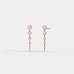 Graduated Bezel Set Lab - Grown Diamond Fringe Earrings in 14 Solid Gold/Platinum - Earrings
