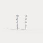Graduated Bezel Set Lab - Grown Diamond Fringe Earrings in 14 Solid Gold/Platinum - Earrings