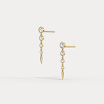 Graduated Bezel Set Lab - Grown Diamond Fringe Earrings in 14 Solid Gold/Platinum - Earrings