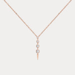 4-Stone Bezel-Set Lab-Grown Diamond Graduated Linear Drop Necklace in 14K Gold / Platinum - Necklaces