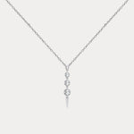 4-Stone Bezel-Set Lab-Grown Diamond Graduated Linear Drop Necklace in 14K Gold / Platinum - Necklaces