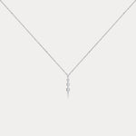 4-Stone Bezel-Set Lab-Grown Diamond Graduated Linear Drop Necklace in 14K Gold / Platinum - Necklaces