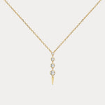 4-Stone Bezel-Set Lab-Grown Diamond Graduated Linear Drop Necklace in 14K Gold / Platinum - Necklaces