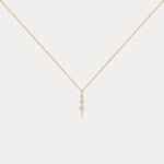 4-Stone Bezel-Set Lab-Grown Diamond Graduated Linear Drop Necklace in 14K Gold / Platinum - Necklaces