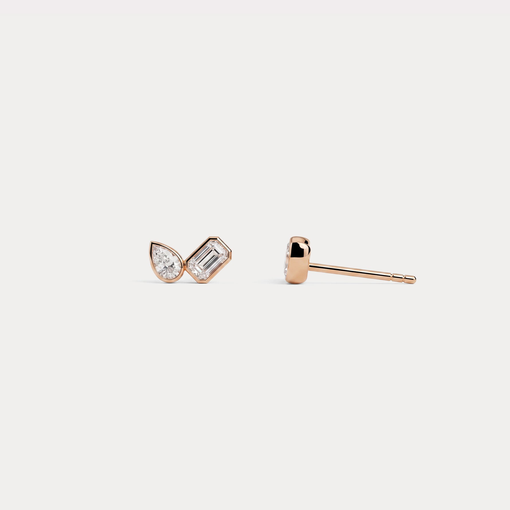 Toi et Moi Pear & Emerald Lab-Grown Diamond Stud Earrings - Earrings