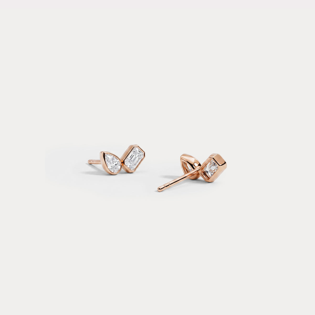 Toi et Moi Pear & Emerald Lab-Grown Diamond Stud Earrings - Earrings