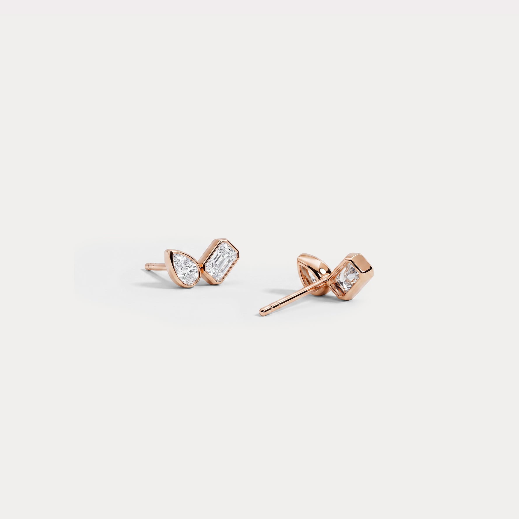 Toi et Moi Pear & Emerald Lab-Grown Diamond Stud Earrings - Earrings