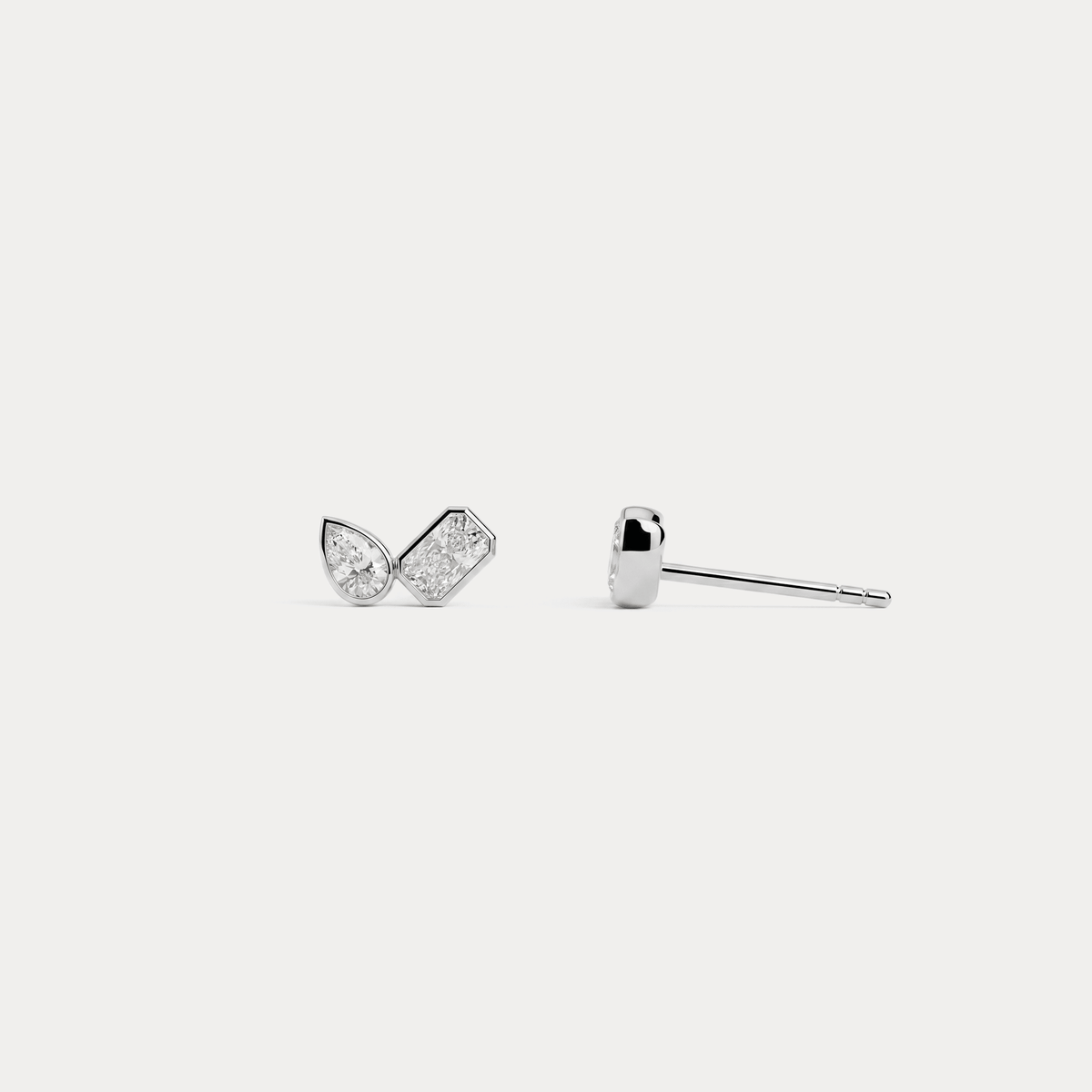 Toi et Moi Pear & Emerald Lab-Grown Diamond Stud Earrings - Earrings