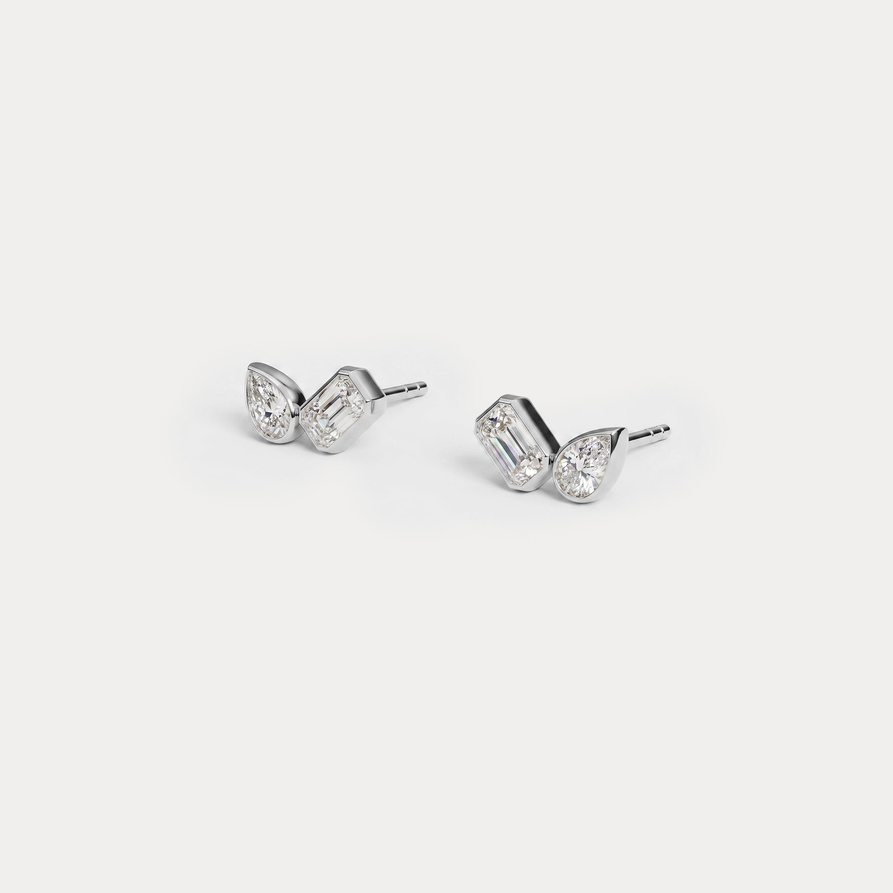 Toi et Moi Pear & Emerald Lab-Grown Diamond Stud Earrings - Earrings