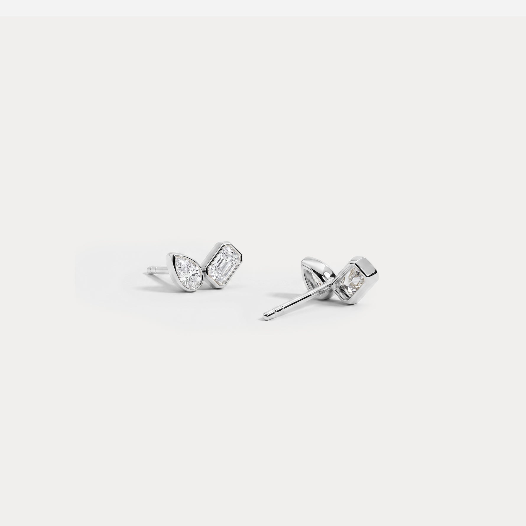 Toi et Moi Pear & Emerald Lab-Grown Diamond Stud Earrings - Earrings