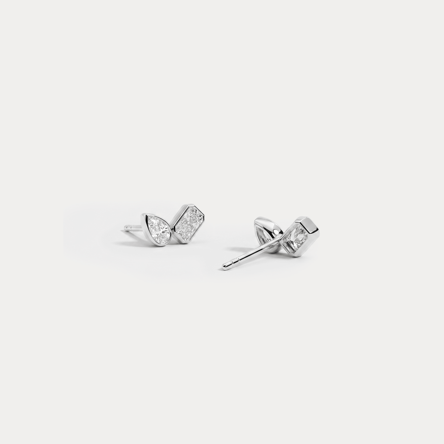 Toi et Moi Pear & Emerald Lab-Grown Diamond Stud Earrings - Earrings