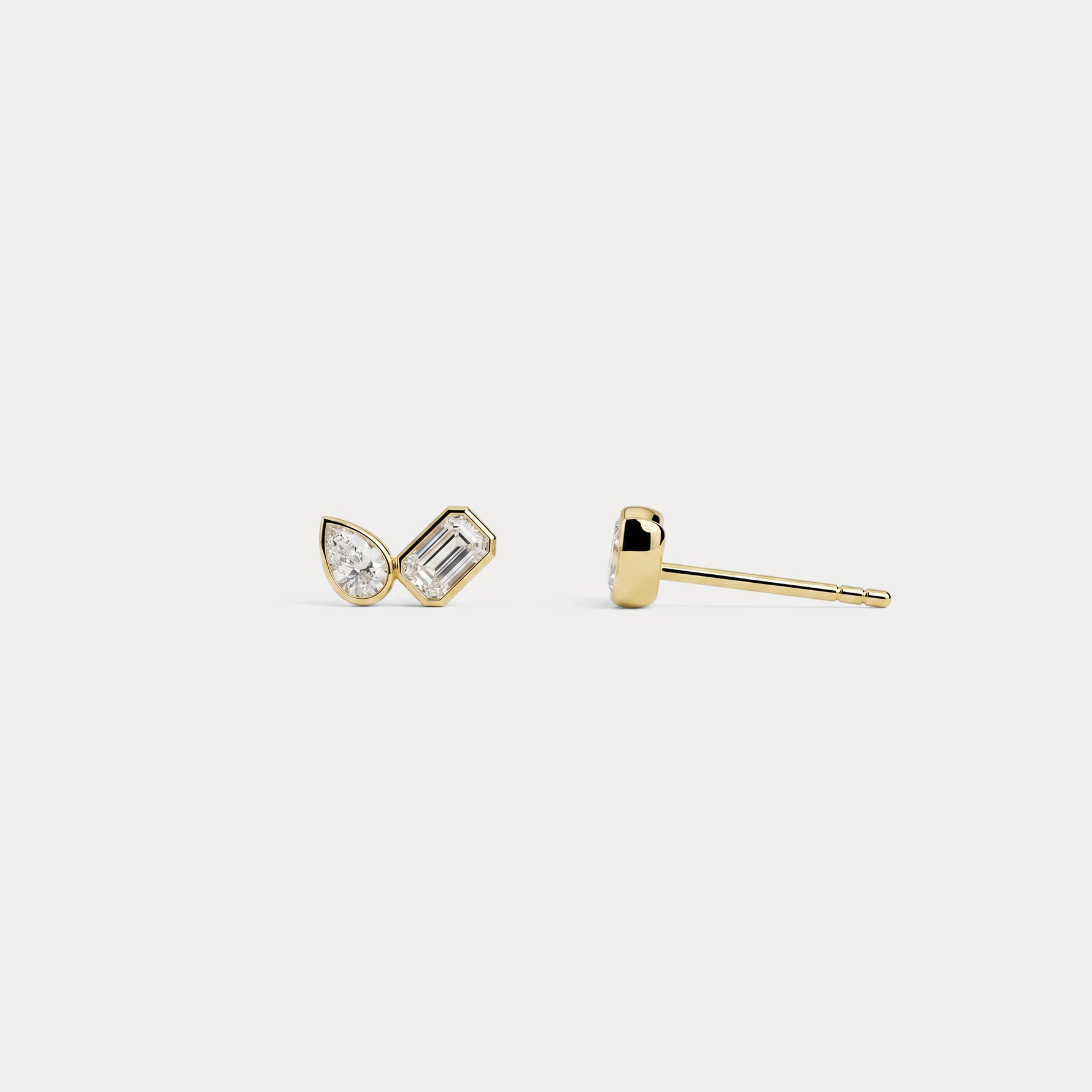 Toi et Moi Pear & Emerald Lab-Grown Diamond Stud Earrings - Earrings