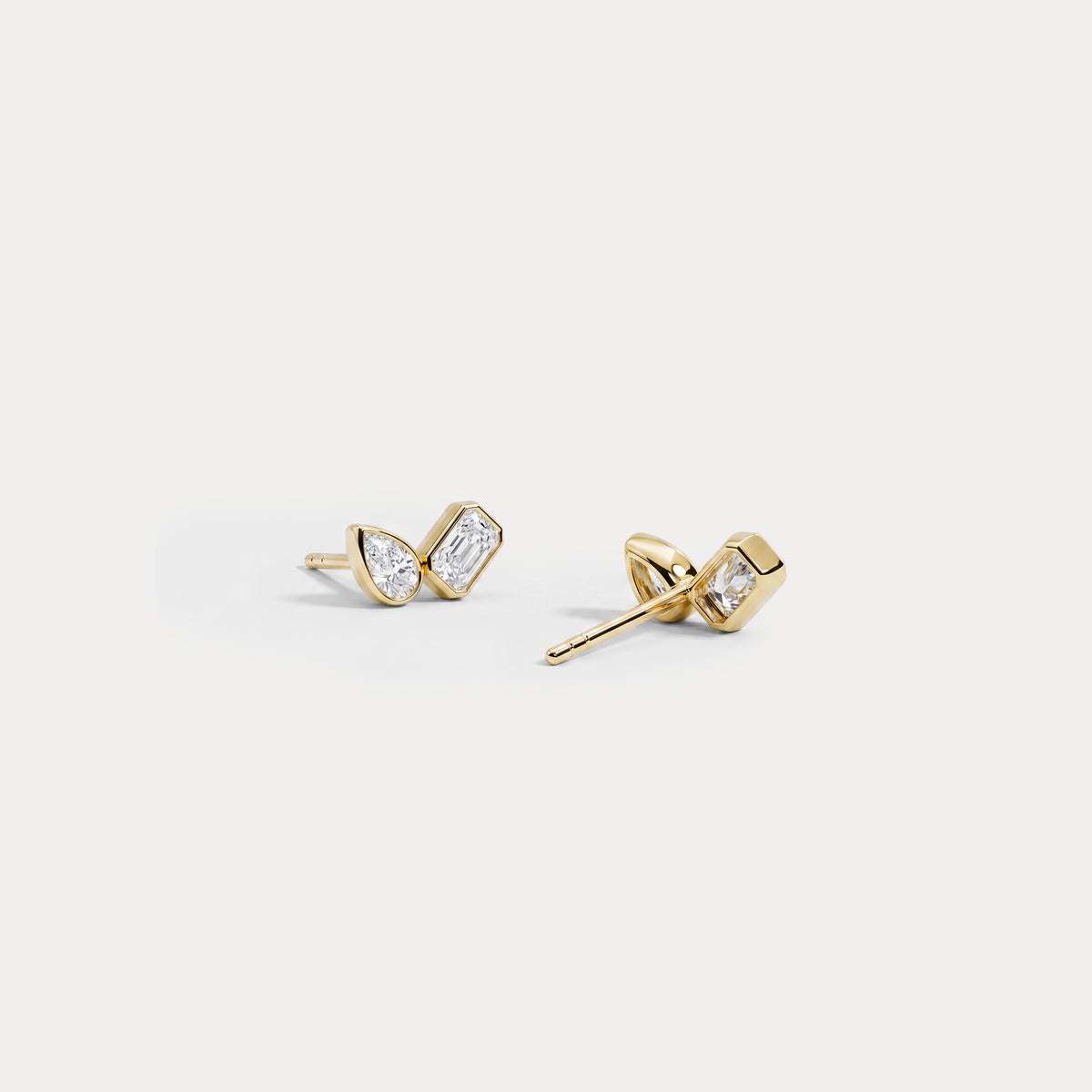 Toi et Moi Pear & Emerald Lab-Grown Diamond Stud Earrings - Earrings