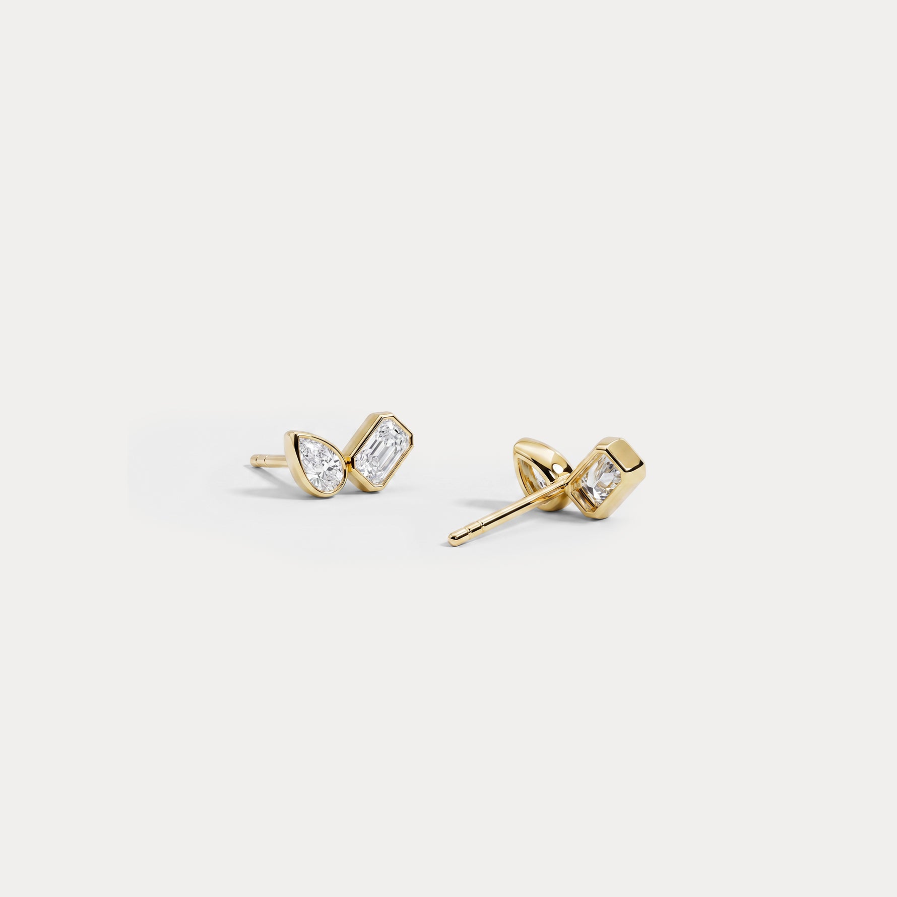 Toi et Moi Pear & Emerald Lab-Grown Diamond Stud Earrings - Earrings