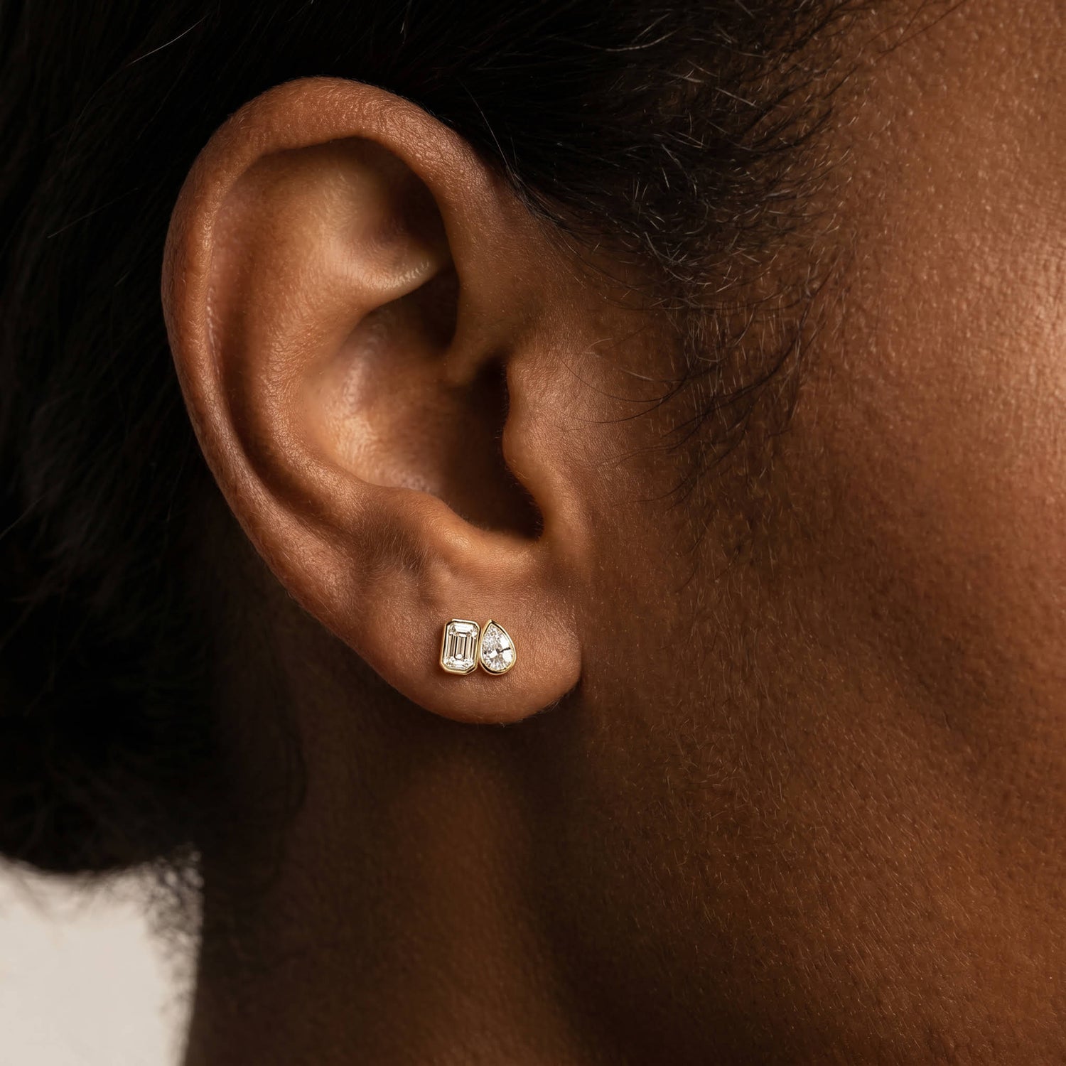 Toi et Moi Emerald & Pear Lab-Grown Diamond Stud Earrings - Earrings