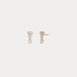 Geometric Mixed-Cut Lab-Grown Diamond Stud Earrings - Earrings