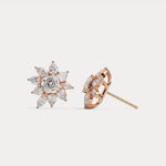 3.96 CTW Asscher Floral Cluster Lab-Grown Diamond Stud Earrings - Earrings