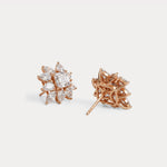 3.96 CTW Asscher Floral Cluster Lab-Grown Diamond Stud Earrings - Earrings