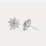 3.96 CTW Asscher Floral Cluster Lab-Grown Diamond Stud Earrings - Earrings