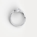 Bezel Pear Diamond Curved Ring in Sterling Silver - Rings