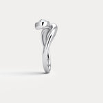 Bezel Pear Diamond Curved Ring in Sterling Silver - Rings