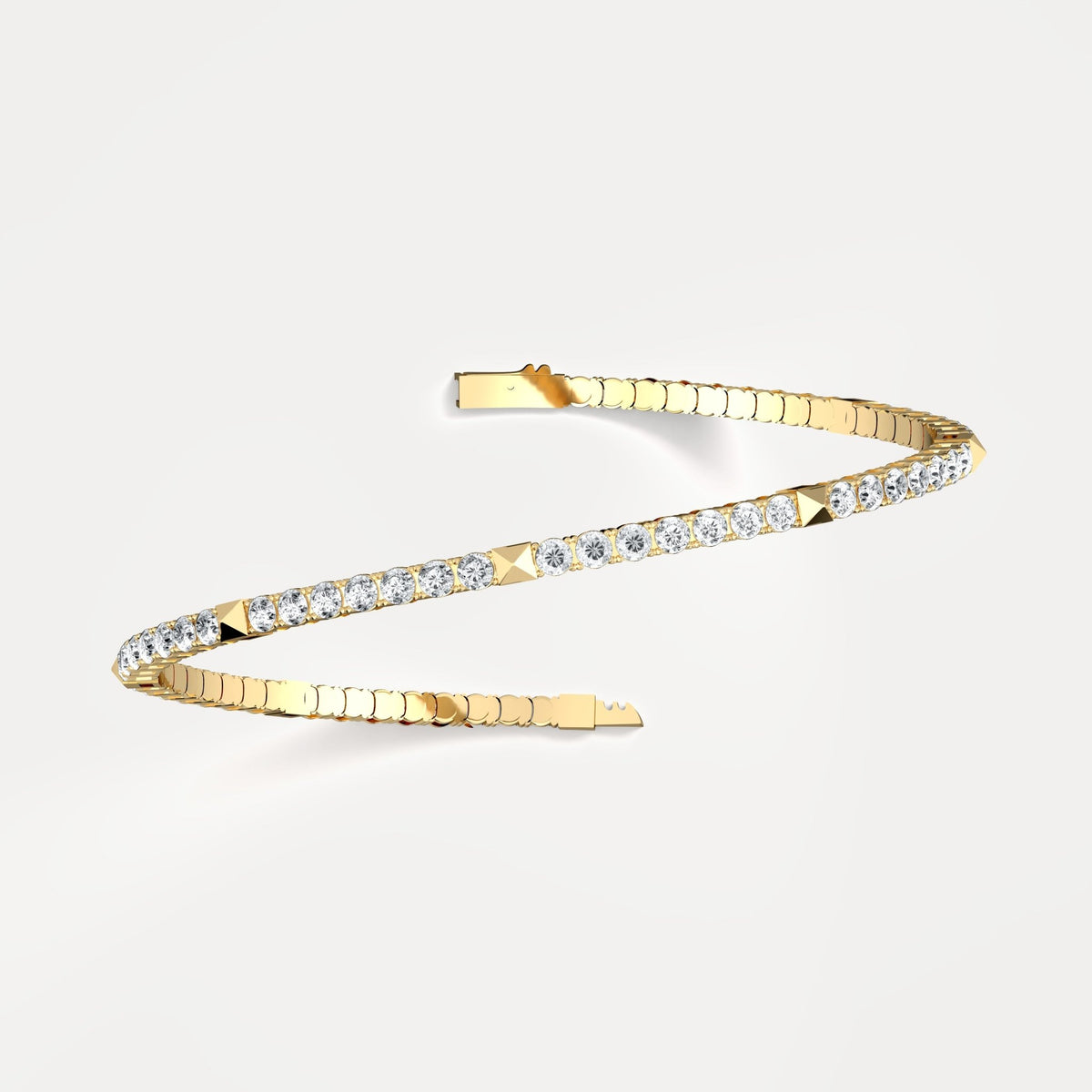 4.73CTW Lab - grown Diamond Flexible Bangle Bracelets in 14K Solid Gold - Bracelets