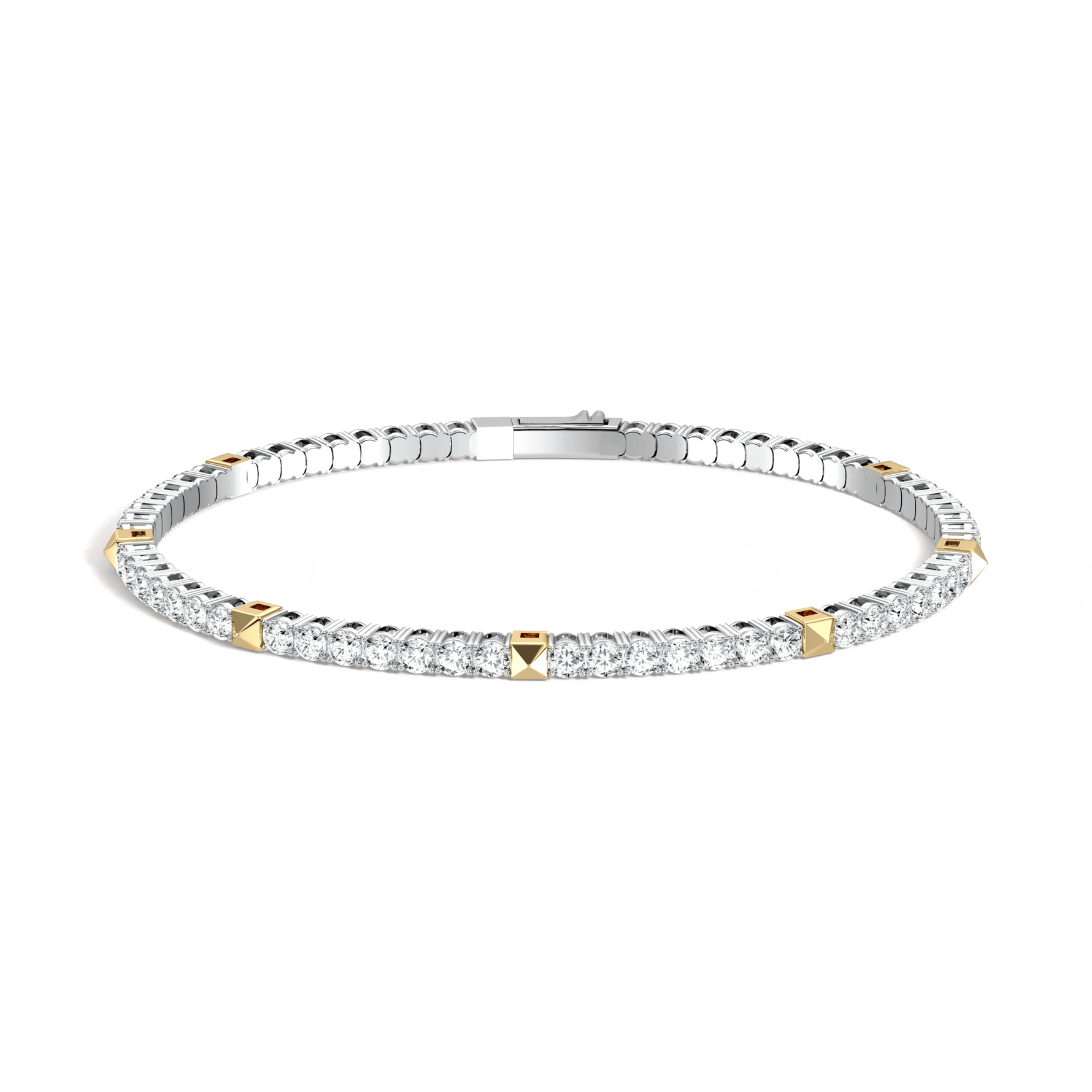 4.30CTW DEW Moissanite Flexible Tennis Bracelets - 
