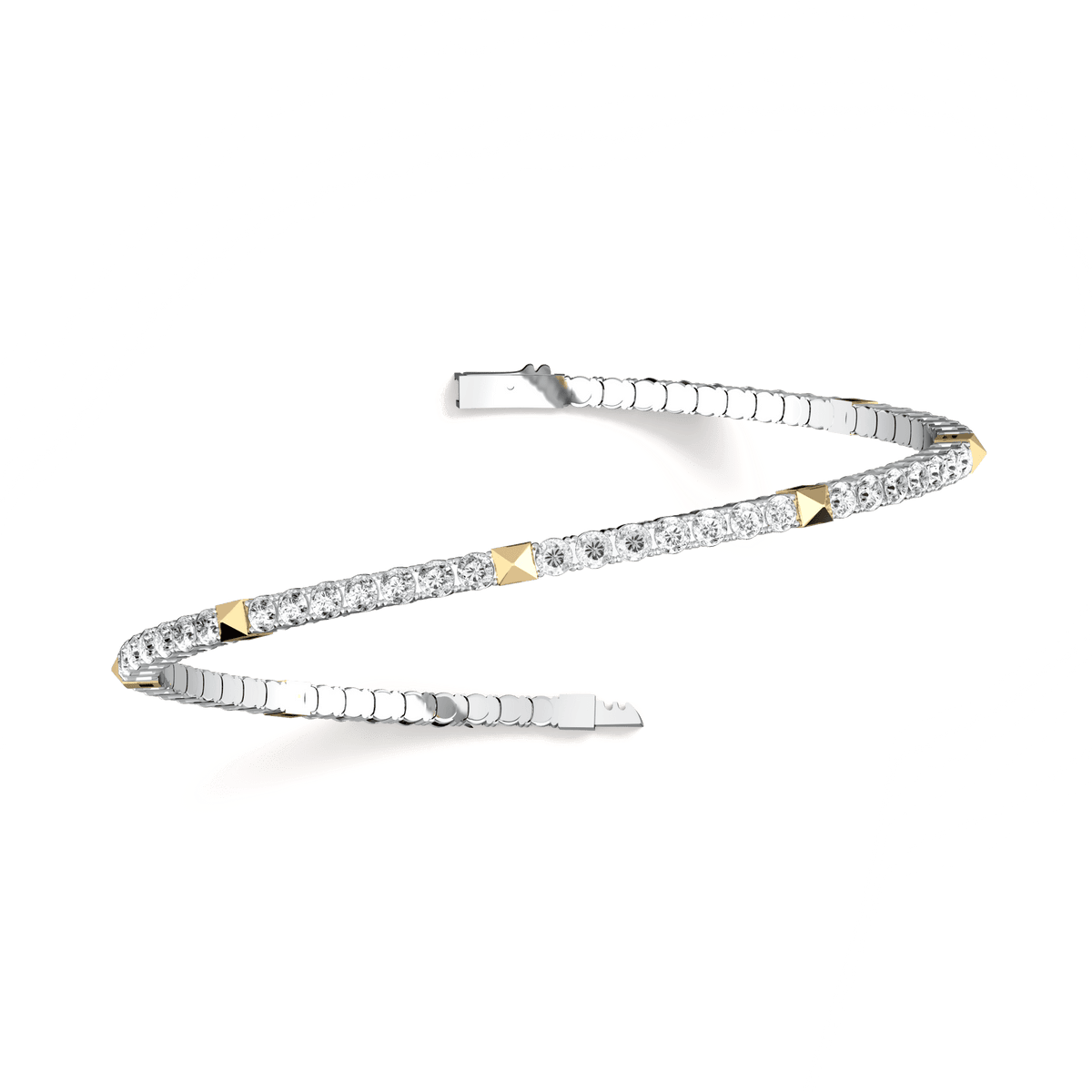 4.30CTW DEW Moissanite Flexible Tennis Bracelets - 