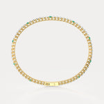 5CTW Lab Created Diamond&Emerald Flexible Bangle Bracelet in Sterling Silver - Bracelets