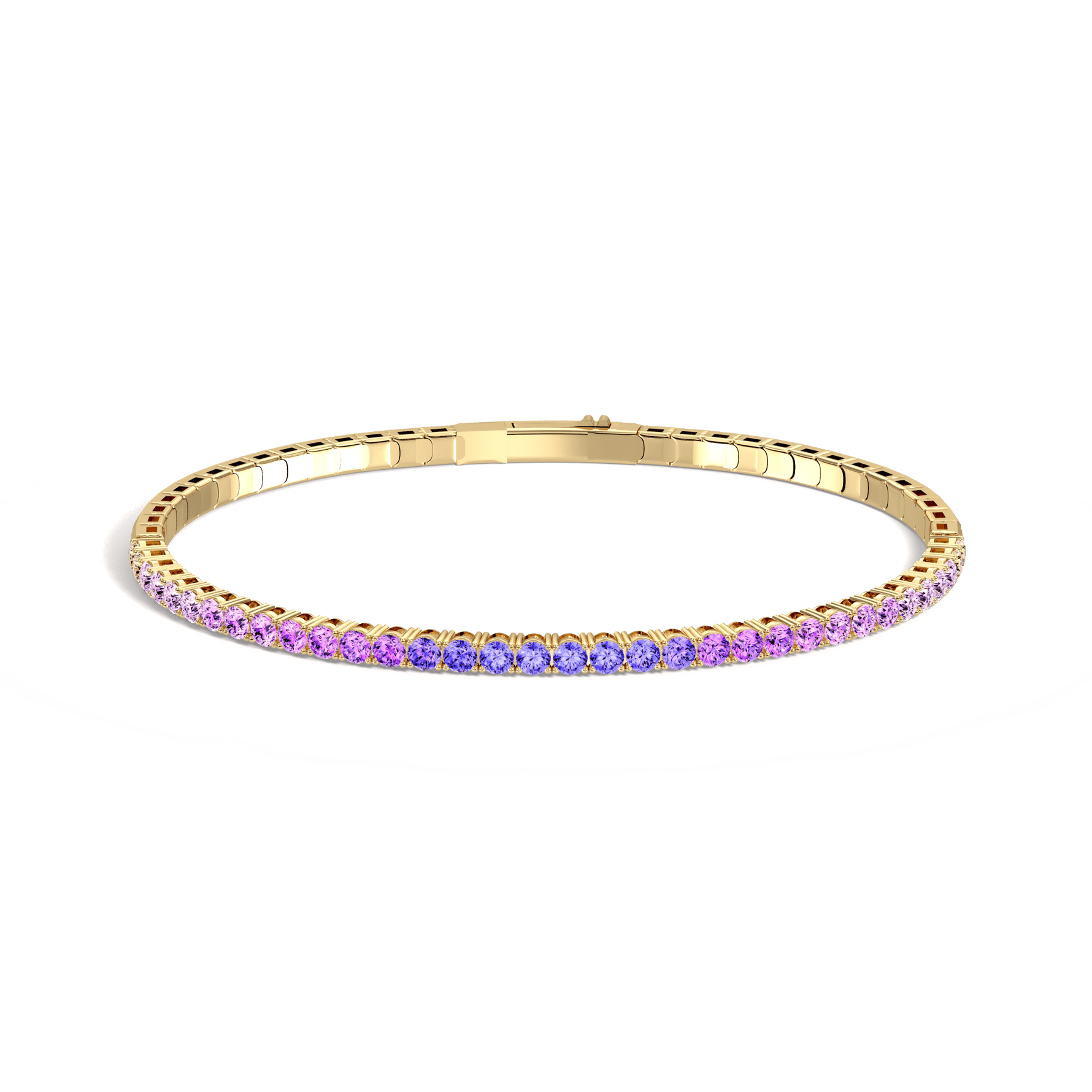 Lab - Grown Sapphire Flexible Bangle Bracelet - Bracelets