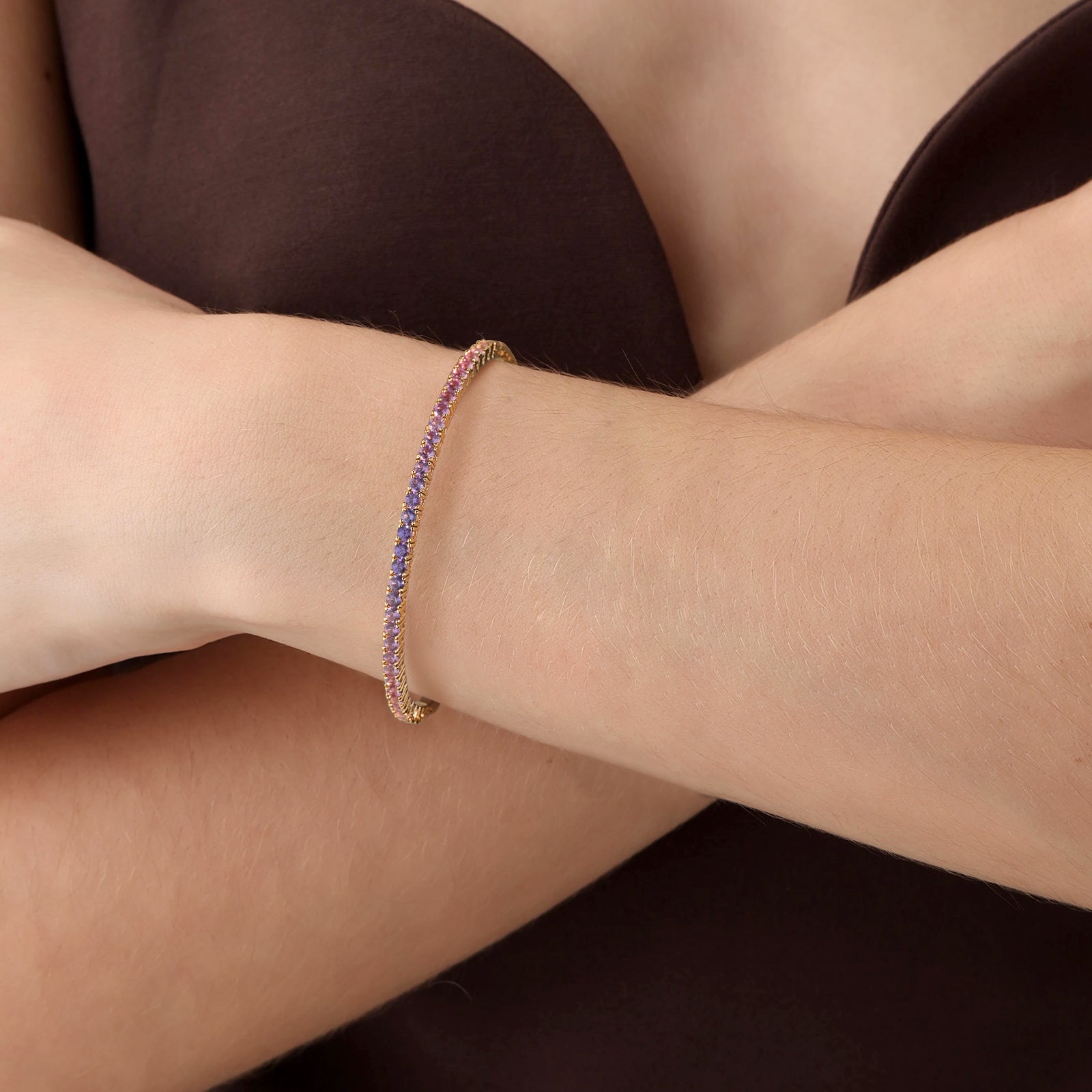 Lab - Grown Sapphire Flexible Bangle Bracelet - Bracelets