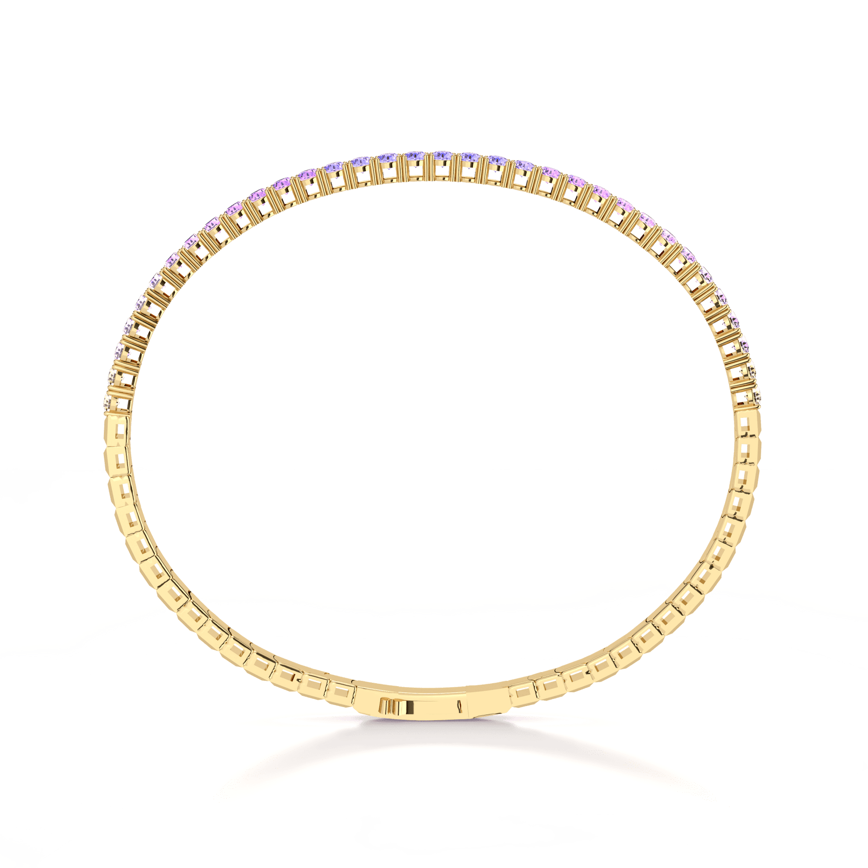 Lab - Grown Sapphire Flexible Bangle Bracelet - Bracelets