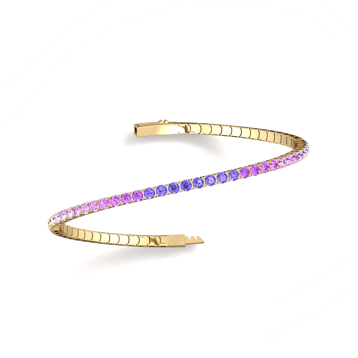 Lab - Grown Sapphire Flexible Bangle Bracelet - Bracelets