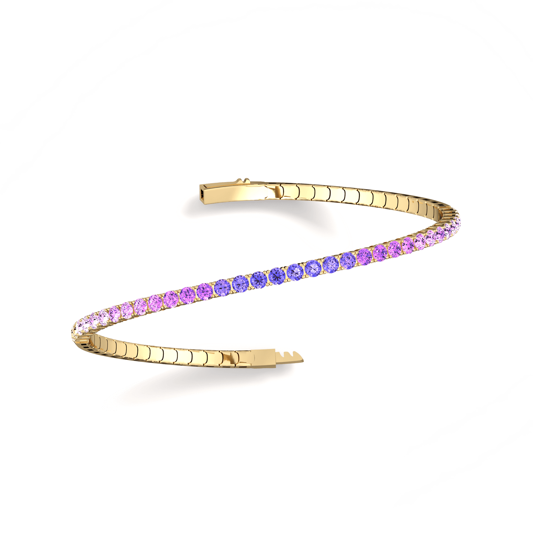 Lab - Grown Sapphire Flexible Bangle Bracelet - Bracelets