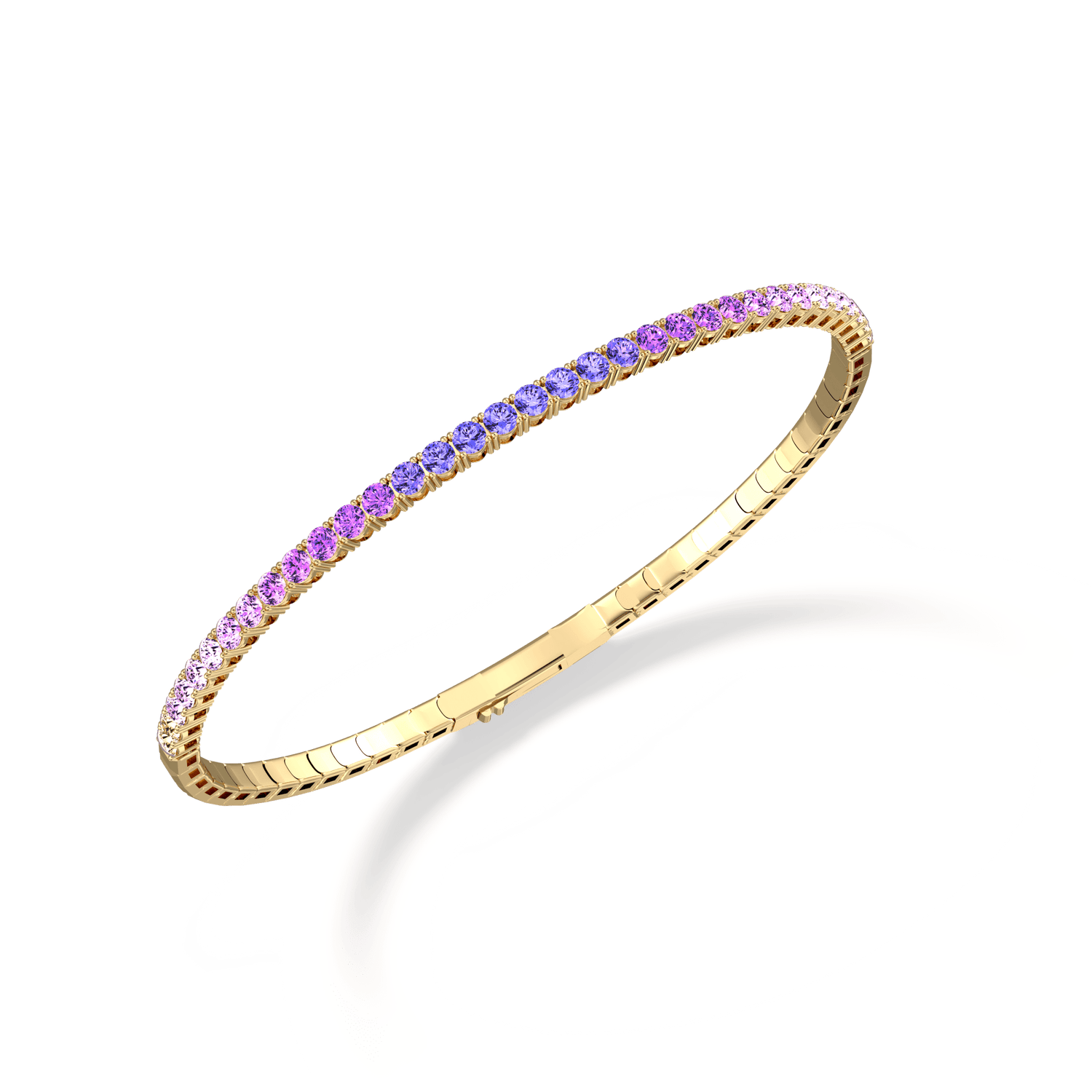 Lab - Grown Sapphire Flexible Bangle Bracelet - Bracelets