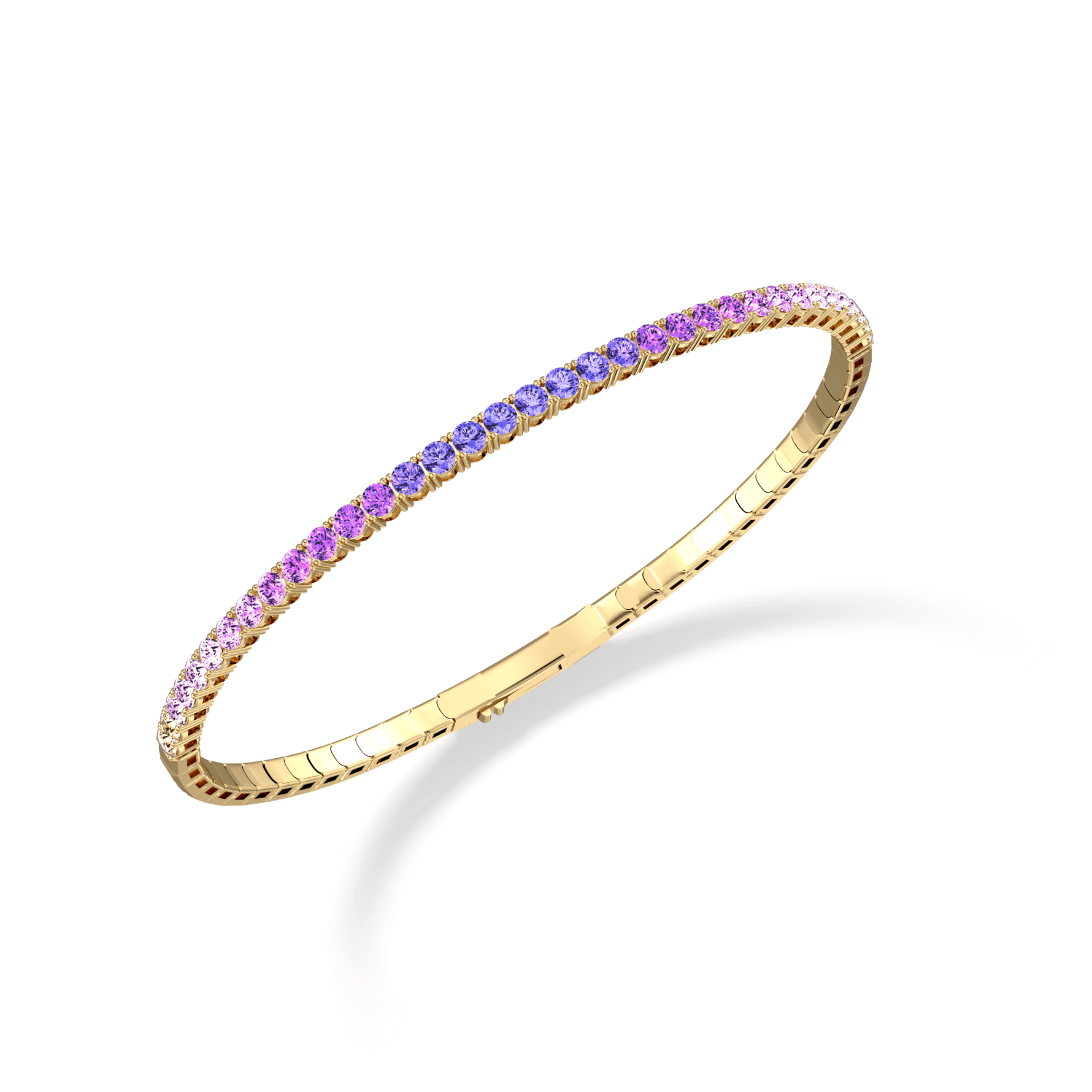 Lab - Grown Sapphire Flexible Bangle Bracelet - Bracelets
