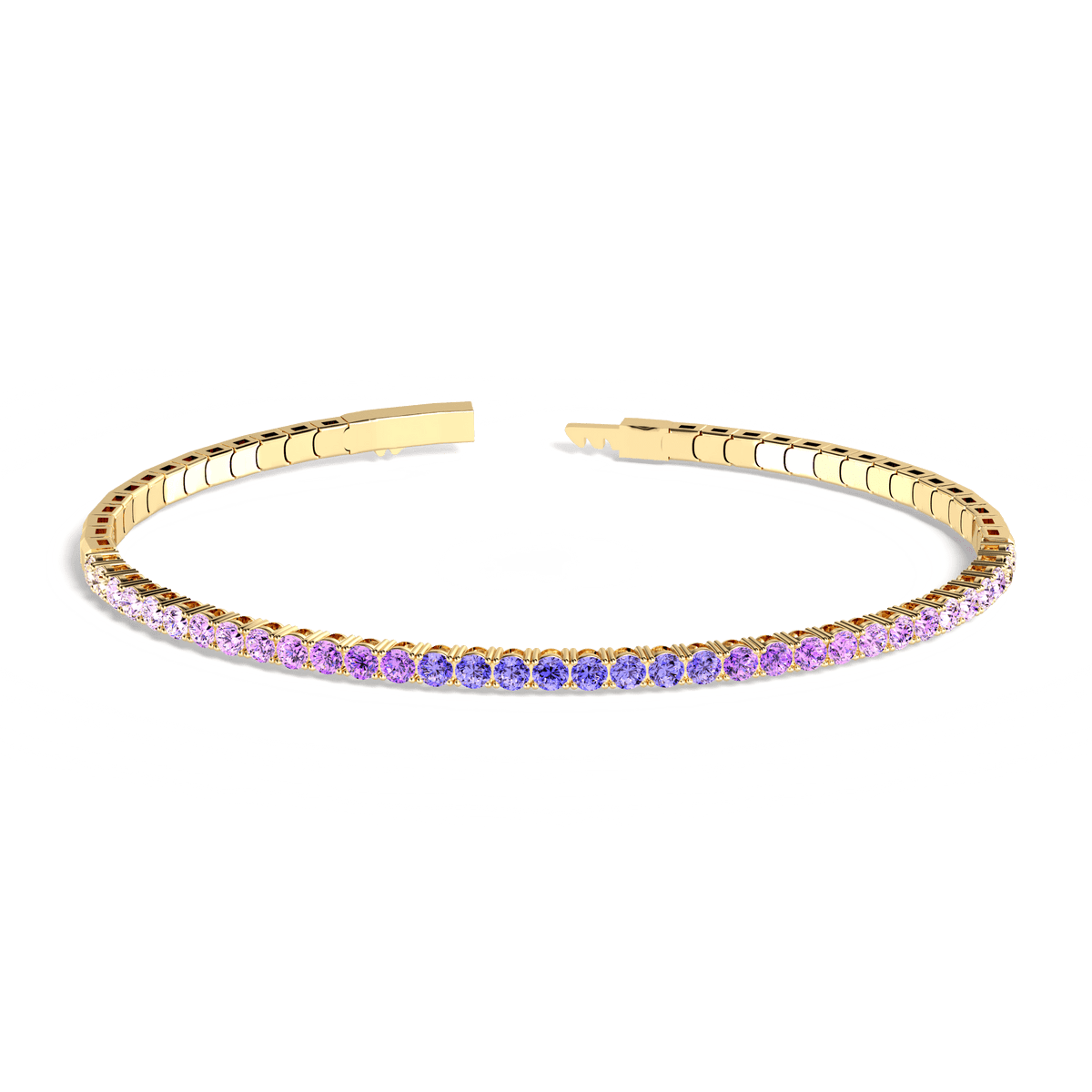 Lab - Grown Sapphire Flexible Bangle Bracelet - Bracelets