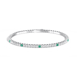 Lab Created Emerald Flexible Bangle Bracelet in 14K Solid Gold - Bracelets