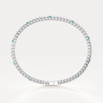 5CTW Lab Created Diamond&Emerald Flexible Bangle Bracelet in Sterling Silver - Bracelets