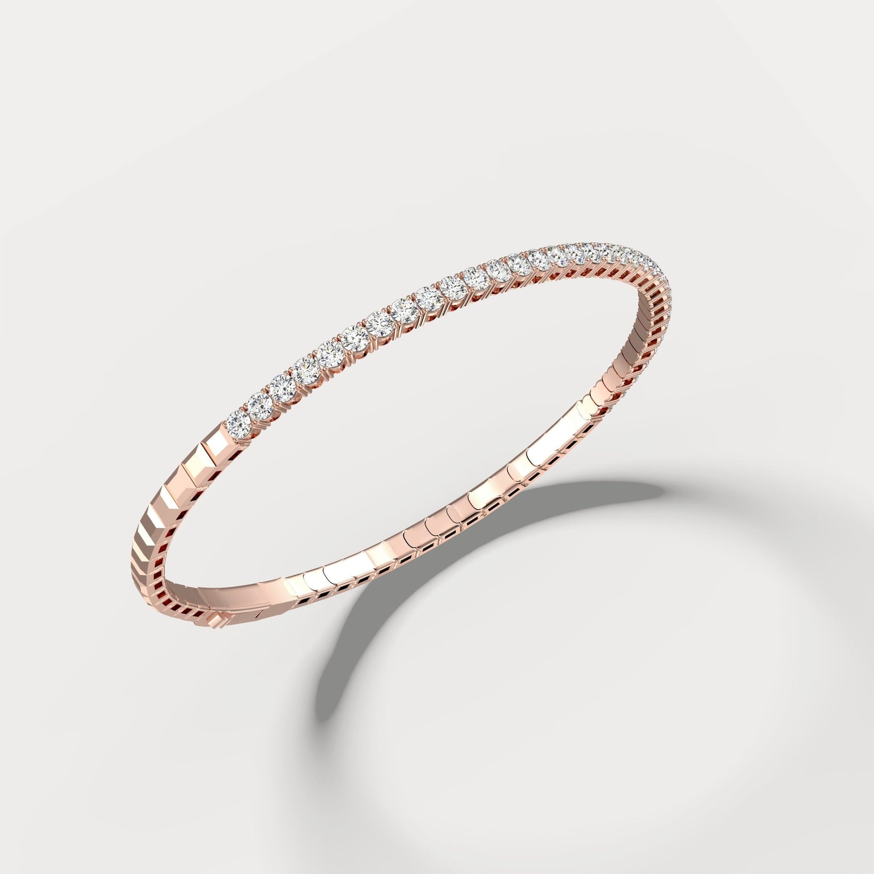 2.4CTW Lab - grown Diamond Ice Cube Flexible Bracelet In 14K Solid Gold - Bracelets