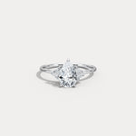 Juliette丨1CT Pear Cut Lab Grown Diamond Cluster Ring with Round Accents in 14K Gold/Platinum - Rings
