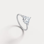 Juliette丨1CT Pear Cut Lab Grown Diamond Cluster Ring with Round Accents in 14K Gold/Platinum - Rings