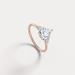 Juliette丨1CT Pear Cut Lab Grown Diamond Cluster Ring with Round Accents in 14K Gold/Platinum - Rings