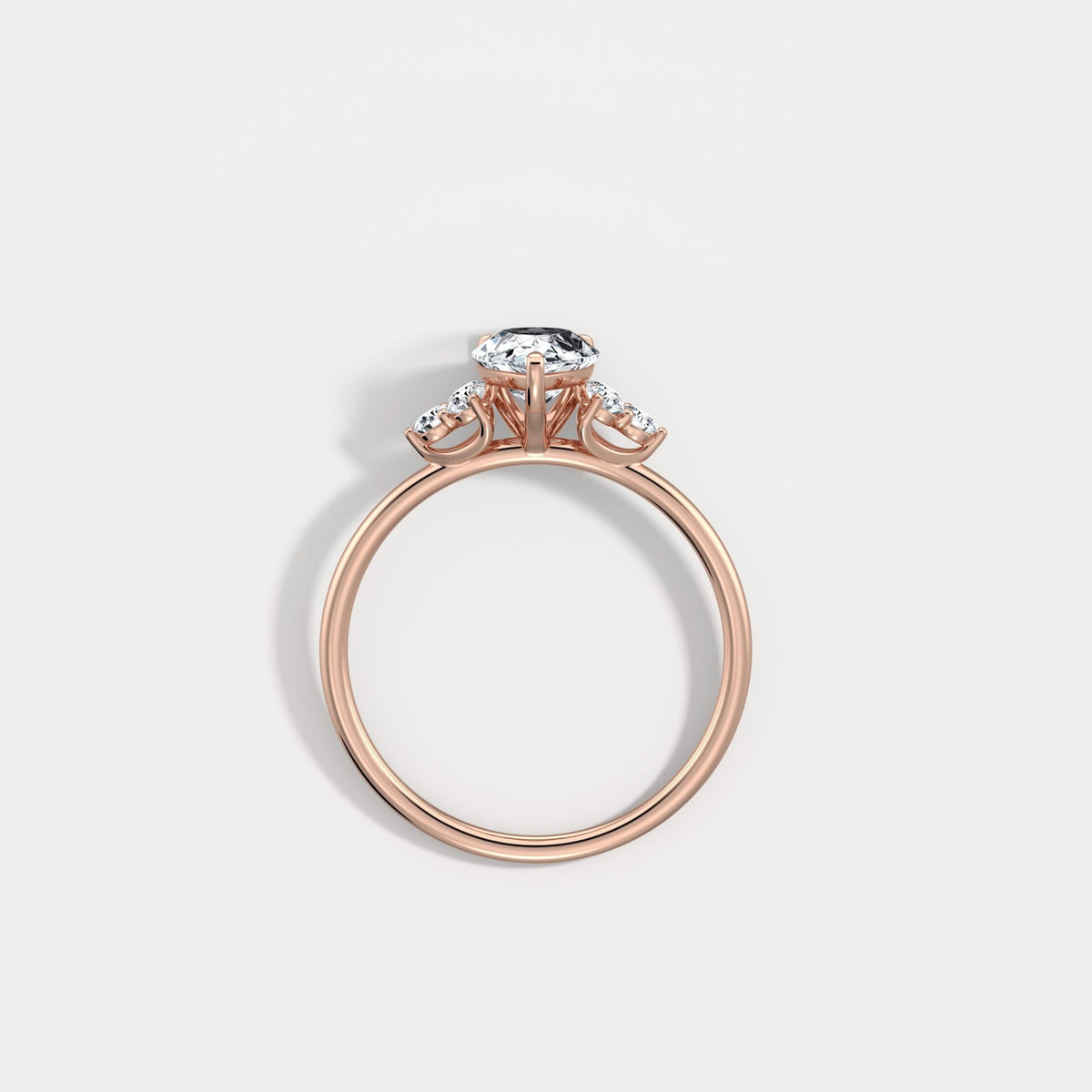 Juliette丨1CT Pear Cut Lab Grown Diamond Cluster Ring with Round Accents in 14K Gold/Platinum - Rings