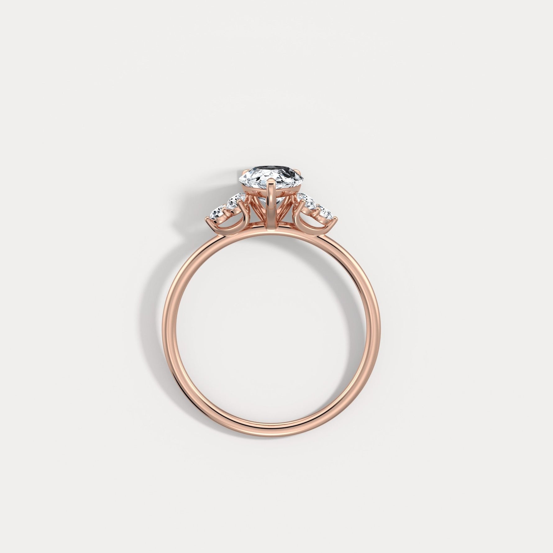 Juliette丨1CT Pear Cut Lab Grown Diamond Cluster Ring with Round Accents in 14K Gold/Platinum - Rings