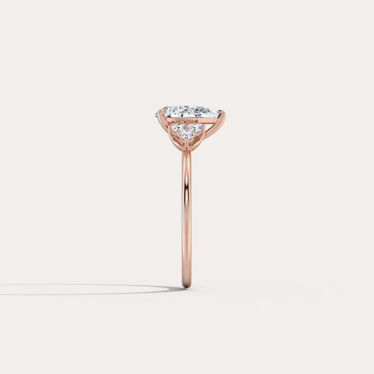 Juliette丨1CT Pear Cut Lab Grown Diamond Cluster Ring with Round Accents in 14K Gold/Platinum - Rings